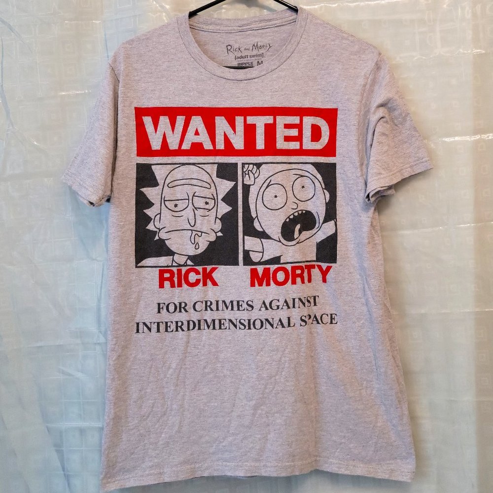 RICK & MORTY LIGHT GRAY SHORT SLEEVE GRAPHIC T-SHIRT